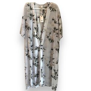 NWT Lucky Brand Floral Kimono Duster Flowy Top One Size